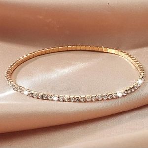 Skinny stretch rhinestone bracelet